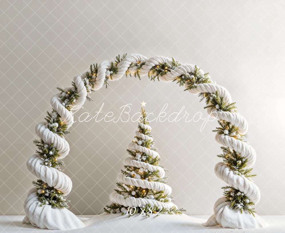 Kate Sapin de Noël Blanc Arche en spirale Toile de fond conçue par Emetselch - Kate Backdrop FR