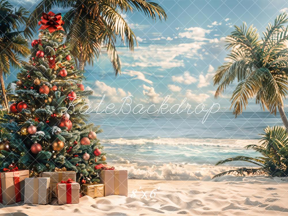 Kate Tropical Noël Mer Plage Cadeaux Toile de fond conçue par Emetselch - Kate Backdrop FR