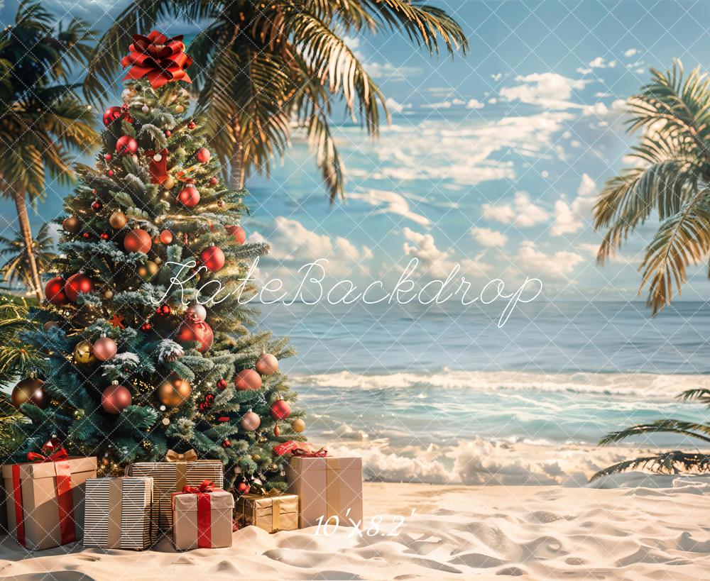 Kate Tropical Noël Mer Plage Cadeaux Toile de fond conçue par Emetselch - Kate Backdrop FR