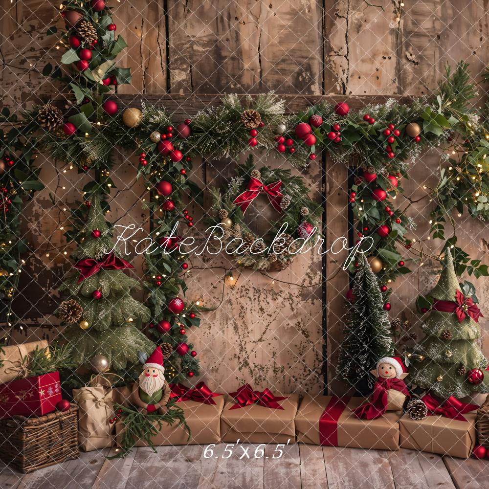 Kate Père Noël Couronne Brun Porte Toile de fond conçue par Emetselch - Kate Backdrop FR