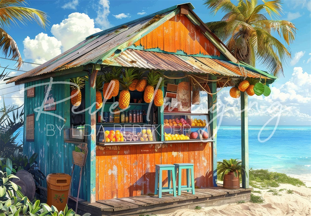 Kate Été Mer Plage Magasin de fruits Toile de fond conçue par Lidia Redekopp - Kate Backdrop FR