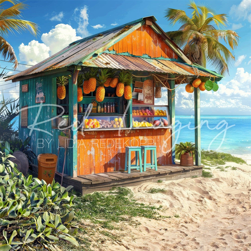 Kate Été Mer Plage Magasin de fruits Toile de fond conçue par Lidia Redekopp - Kate Backdrop FR