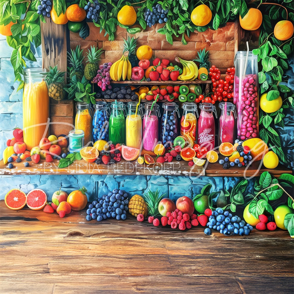 Kate Magasin de fruits Été Coloré Toile de fond conçue par Lidia Redekopp - Kate Backdrop FR