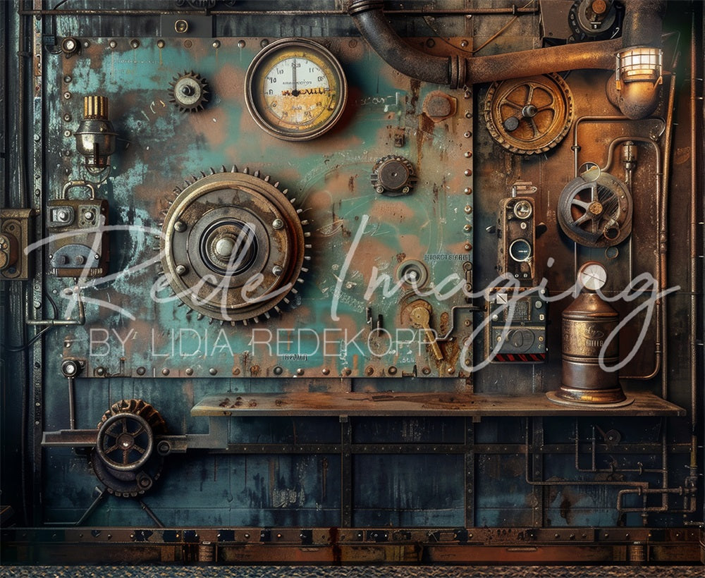 Kate Steampunk & Usine de métal Toile de fond conçue par Lidia Redekopp - Kate Backdrop FR