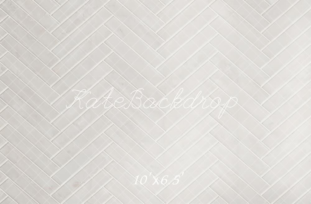 Kate Blanc Parquet à chevrons Sol Toile de fond conçue par Kate Image - Kate Backdrop FR