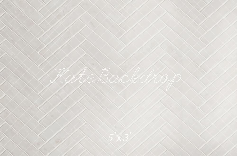 Kate Blanc Parquet à chevrons Sol Toile de fond conçue par Kate Image - Kate Backdrop FR