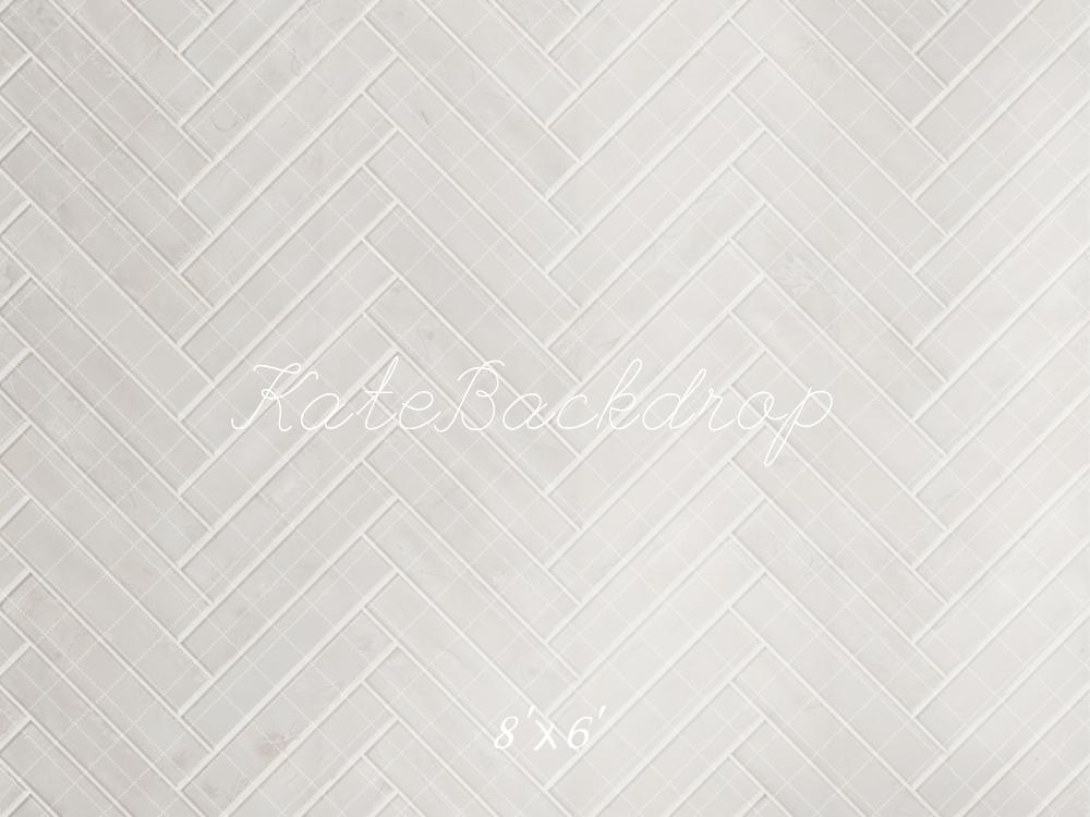 Kate Blanc Parquet à chevrons Sol Toile de fond conçue par Kate Image - Kate Backdrop FR