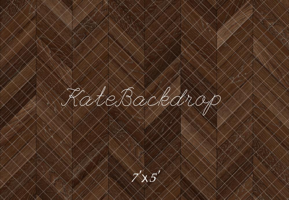 Kate Marron foncé Parquet à chevrons Sol Toile de fond conçue par Kate Image - Kate Backdrop FR