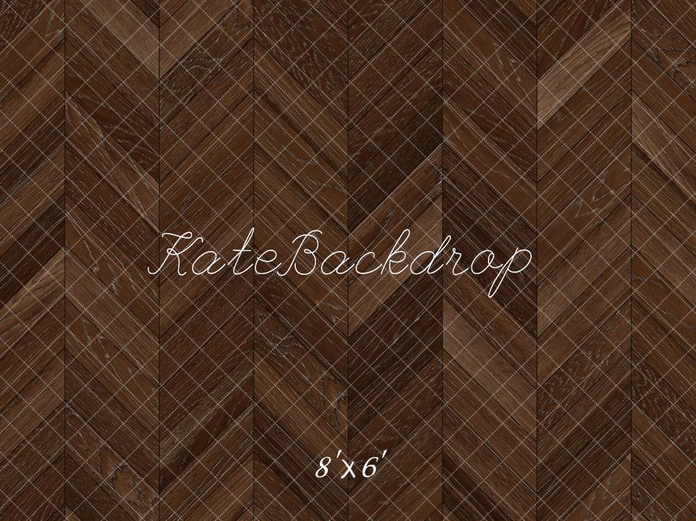 Kate Marron foncé Parquet à chevrons Sol Toile de fond conçue par Kate Image - Kate Backdrop FR