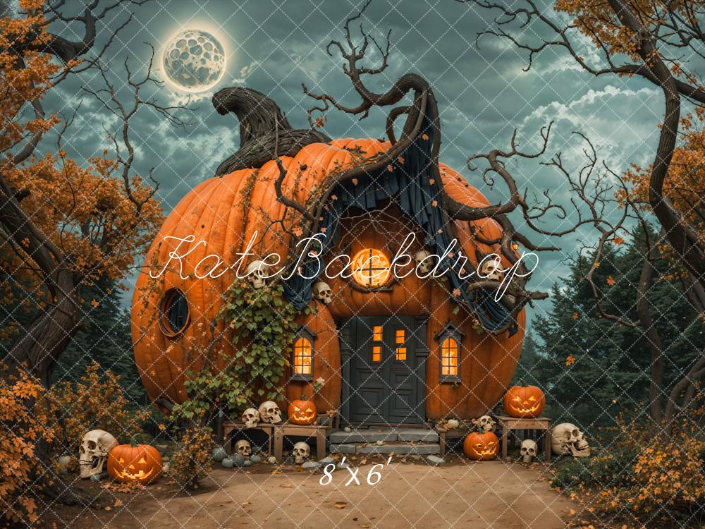 Kate Halloween Nuit Magique Maison de citrouille Toile de fond conçue par Emetselch - Kate Backdrop FR