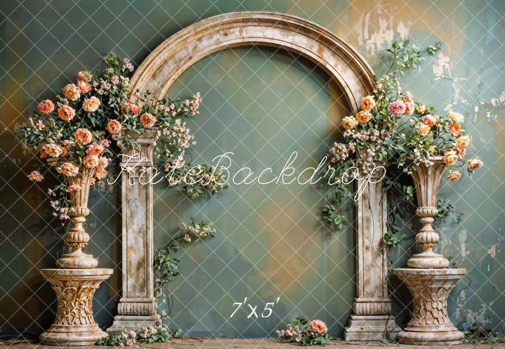 Kate Beaux-Arts Fleurs Arche Mur Vert Toile de fond conçue par Emetselch - Kate Backdrop FR