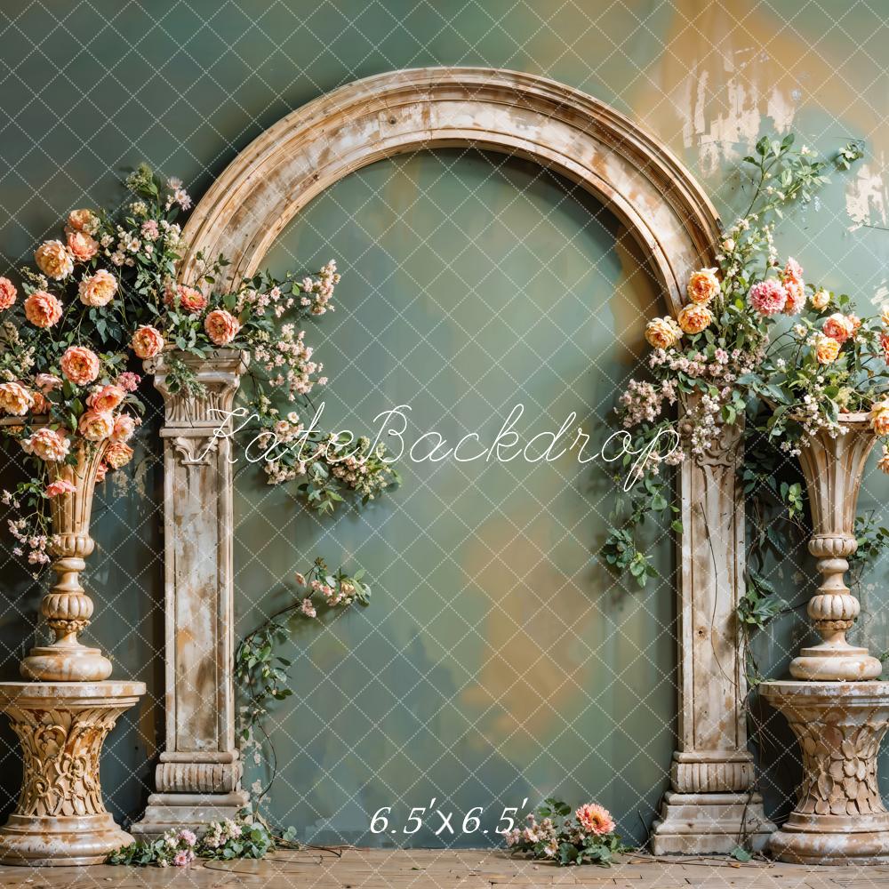 Kate Beaux-Arts Fleurs Arche Mur Vert Toile de fond conçue par Emetselch - Kate Backdrop FR