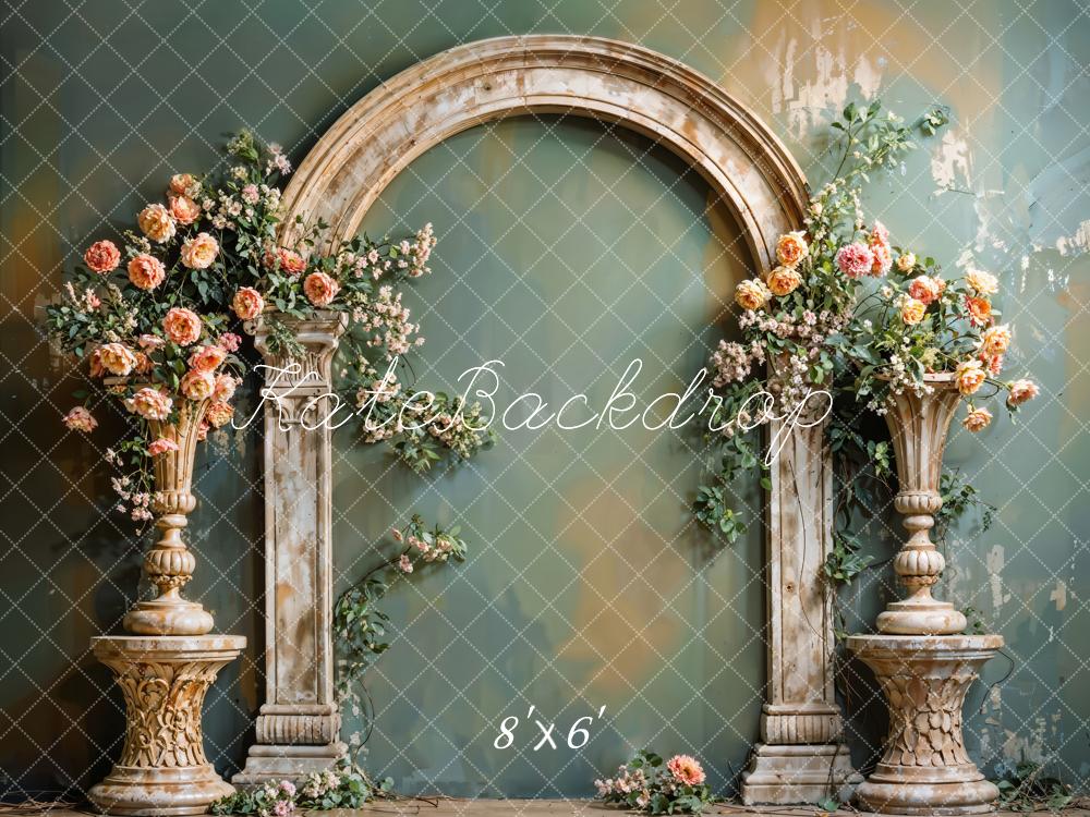 Kate Beaux-Arts Fleurs Arche Mur Vert Toile de fond conçue par Emetselch - Kate Backdrop FR