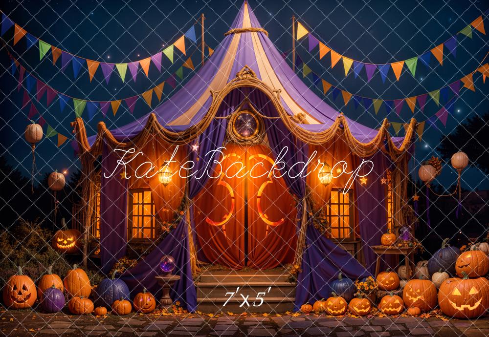 Kate Halloween Nuit Tente Enchanté Cirque Toile de fond conçue par Emetselch - Kate Backdrop FR