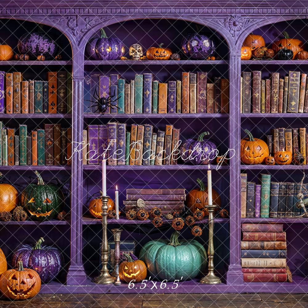 Kate Halloween Magique Violet Bibliothèque Toile de fond conçue par Emetselch - Kate Backdrop FR