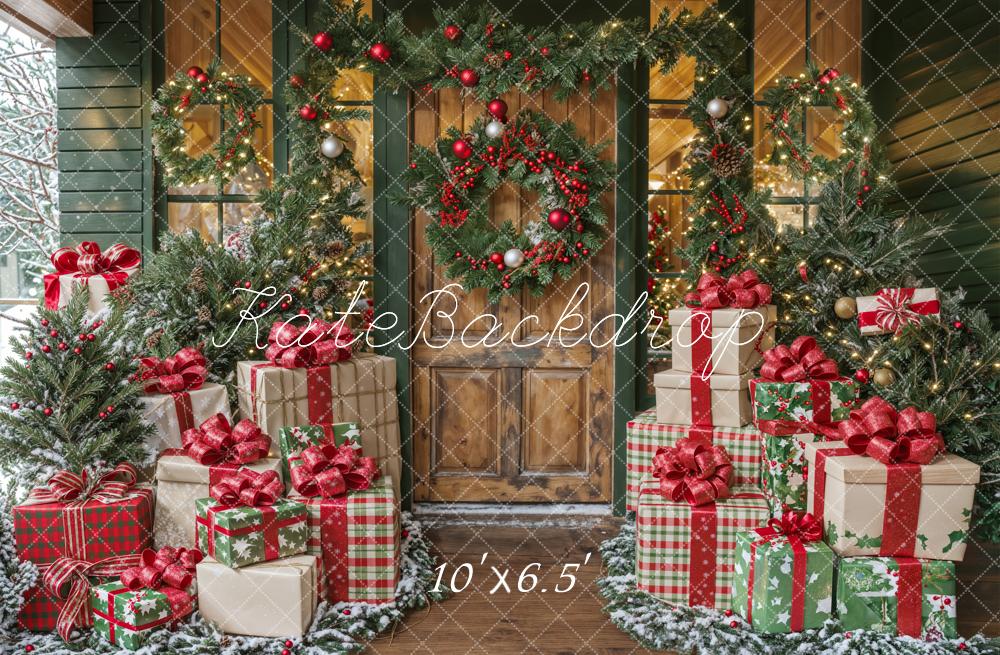 Kate Noël Porte en bois Cadeaux Décors Toile de fond conçue par Emetselch - Kate Backdrop FR