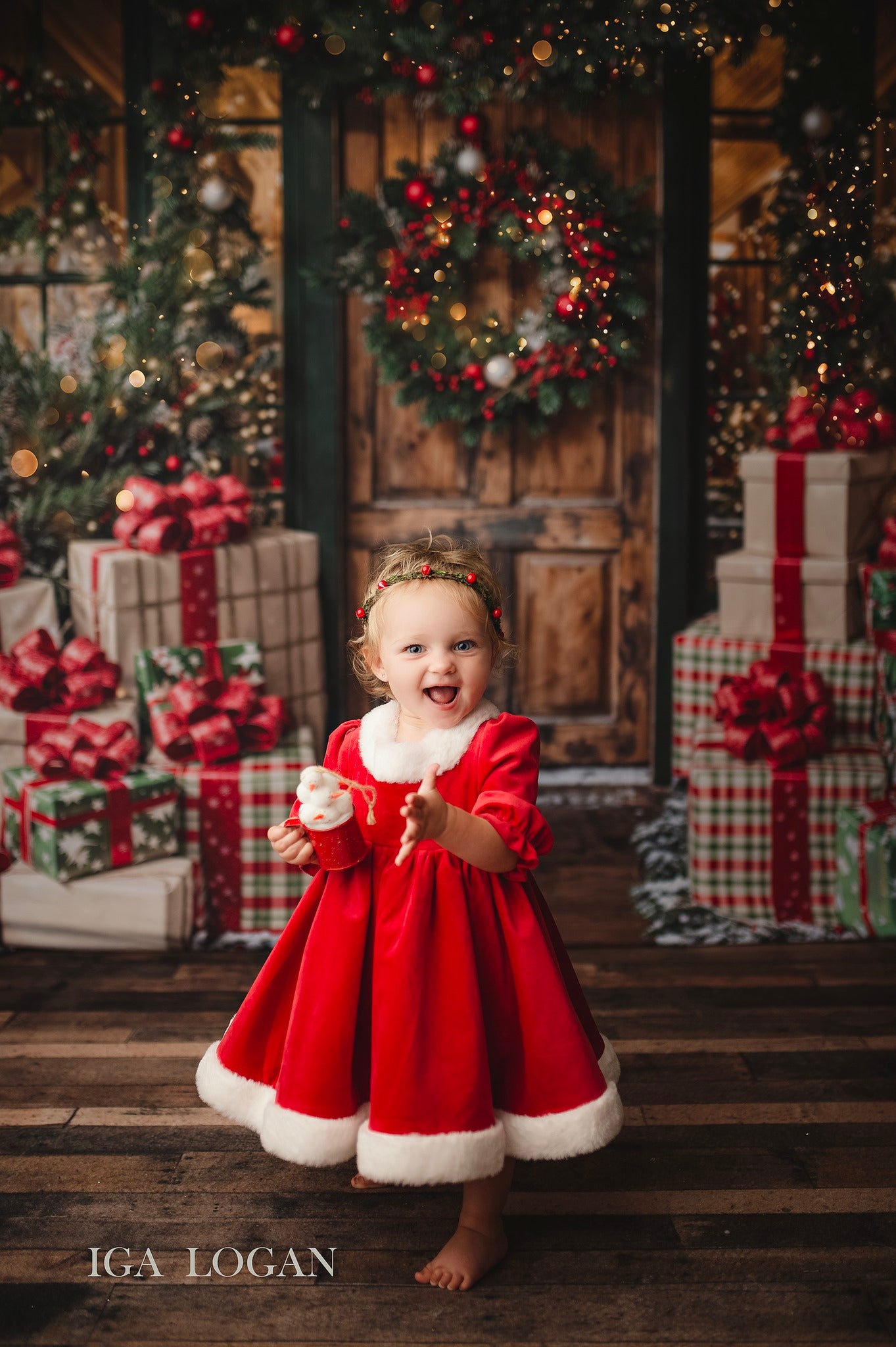 Kate Noël Porte en bois Cadeaux Décors Toile de fond conçue par Emetselch - Kate Backdrop FR