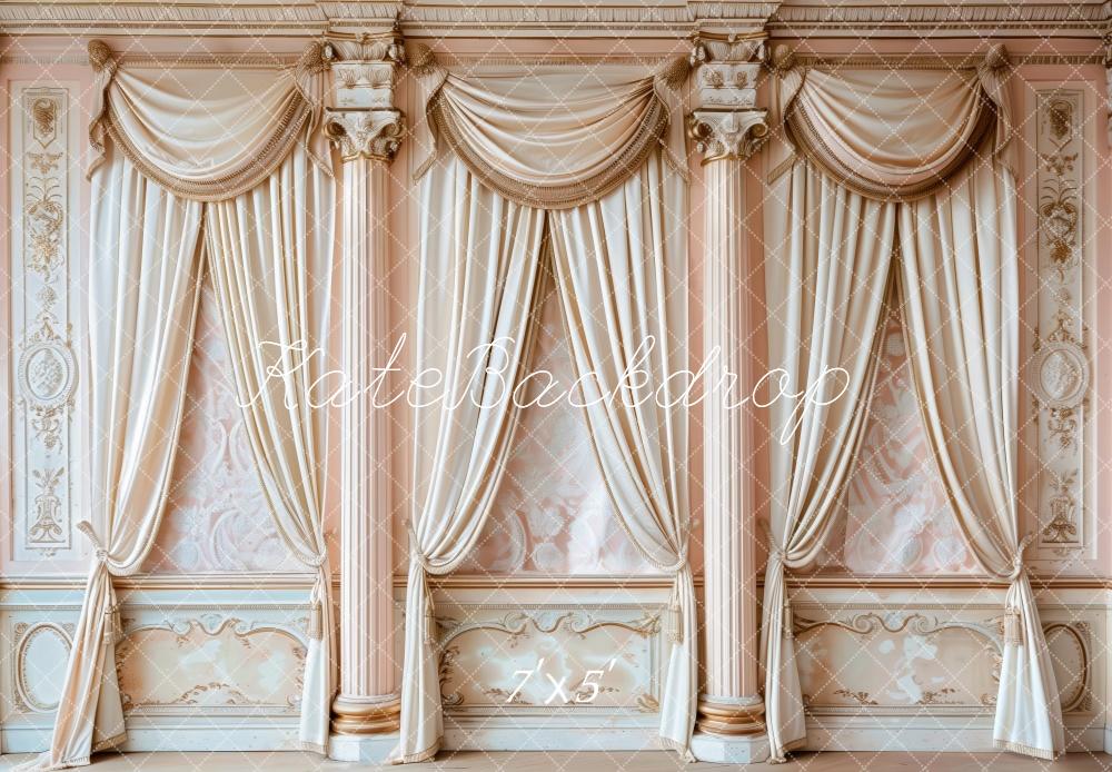 Kate Rose Royal Drapé Colonnes Mur Rétro Toile de fond conçue par Patty Robert - Kate Backdrop FR