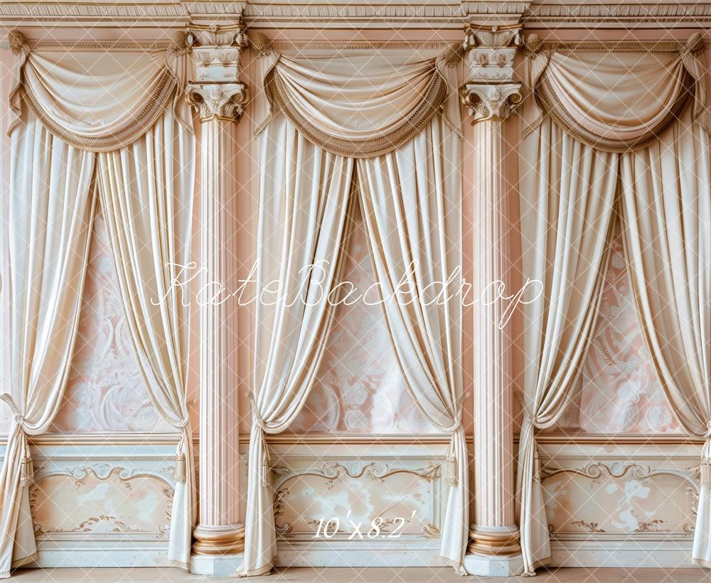 Kate Rose Royal Drapé Colonnes Mur Rétro Toile de fond conçue par Patty Robert - Kate Backdrop FR