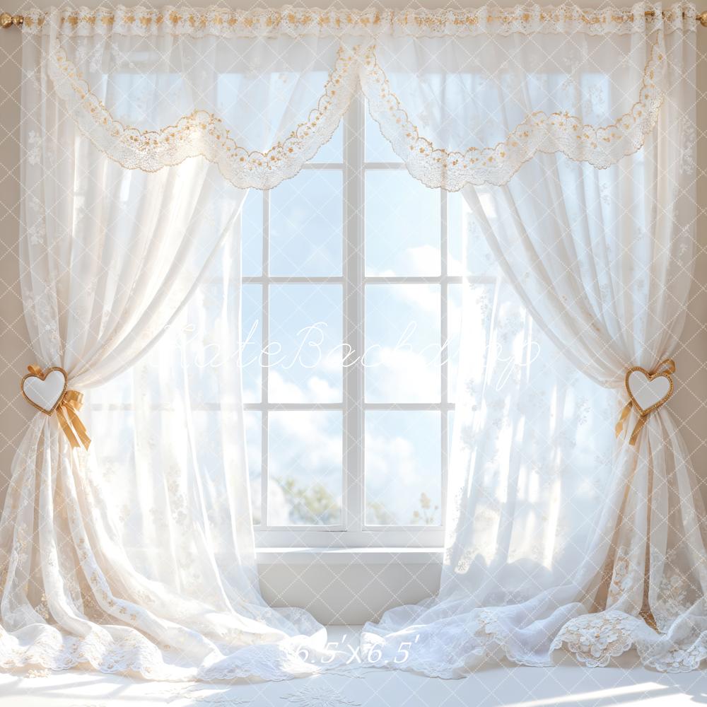 Kate Romantique Blanc Rideau Fenêtre Toile de fond conçue par Emetselch - Kate Backdrop FR