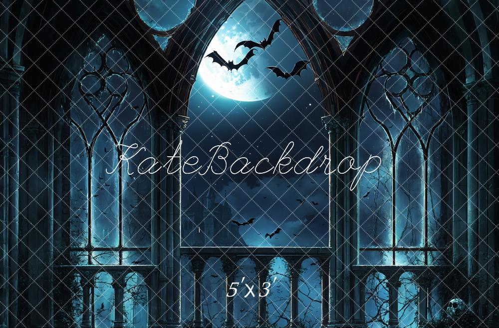 Kate Halloween Gothique Château Clair de lune Toile de fond conçue par Emetselch - Kate Backdrop FR