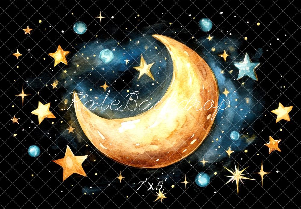 Kate Lune Étoiles Nuit Ciel Toile de fond conçue par Mini MakeBelieve - Kate Backdrop FR