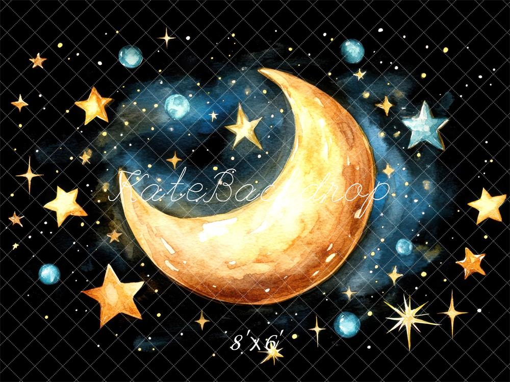 Kate Lune Étoiles Nuit Ciel Toile de fond conçue par Mini MakeBelieve - Kate Backdrop FR