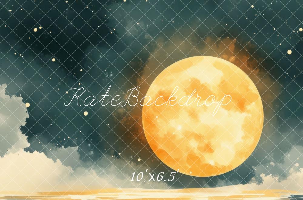 Kate Pleine lune Nuit Ciel Plage Toile de fond conçue par Mini MakeBelieve - Kate Backdrop FR