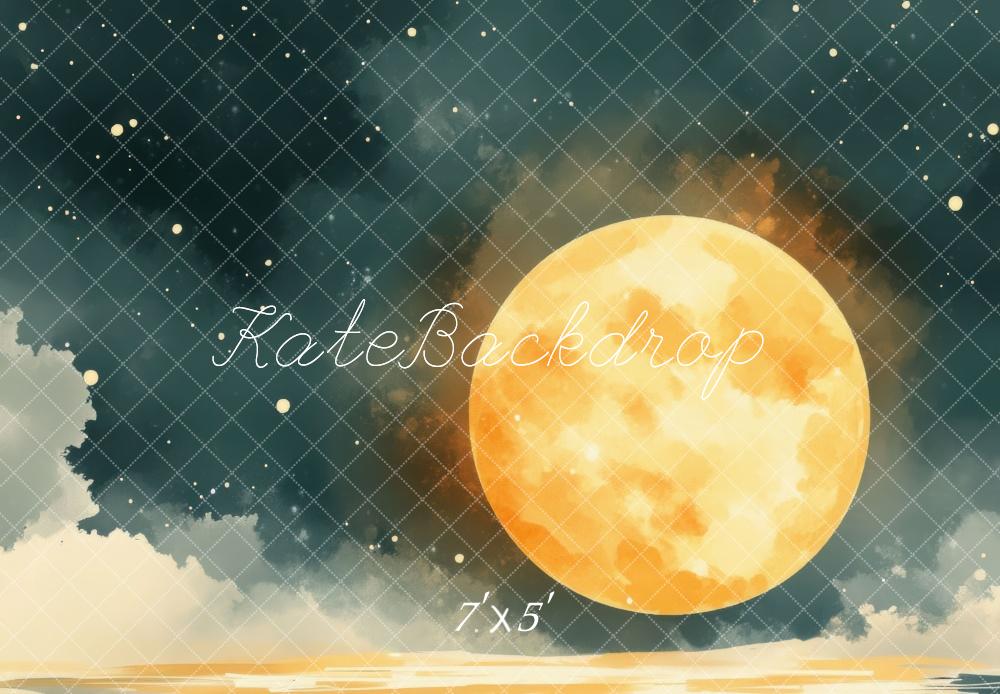 Kate Pleine lune Nuit Ciel Plage Toile de fond conçue par Mini MakeBelieve - Kate Backdrop FR