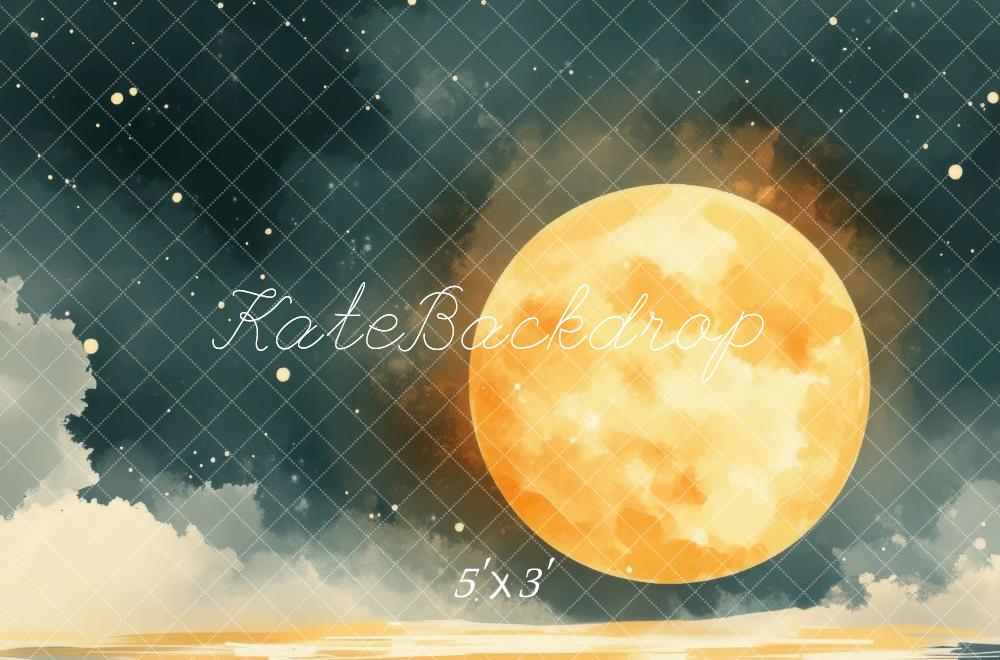 Kate Pleine lune Nuit Ciel Plage Toile de fond conçue par Mini MakeBelieve - Kate Backdrop FR