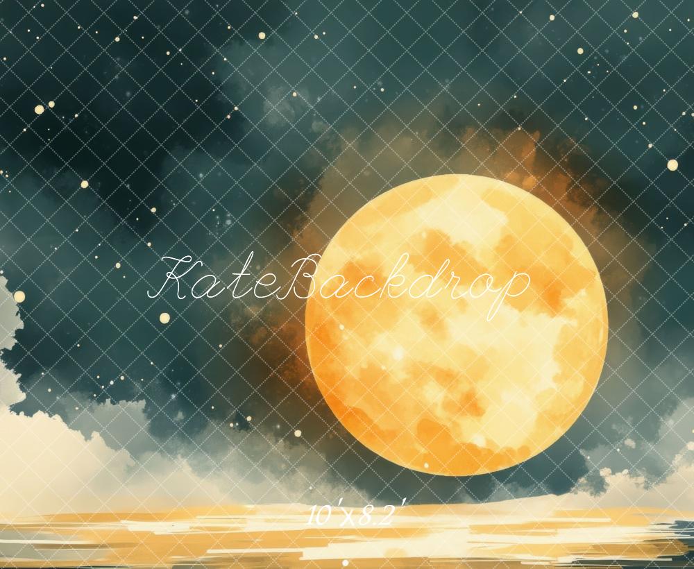 Kate Pleine lune Nuit Ciel Plage Toile de fond conçue par Mini MakeBelieve - Kate Backdrop FR