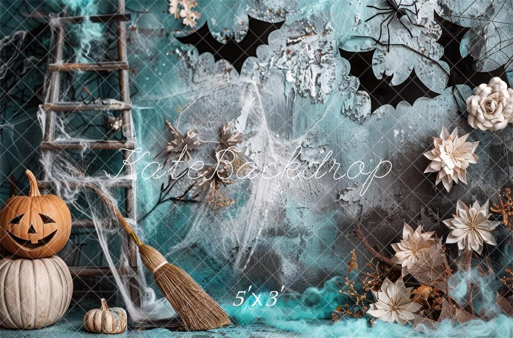 Kate Halloween Effrayant Citrouille Chauve-souris Toile de fond conçue par Mini MakeBelieve - Kate Backdrop FR