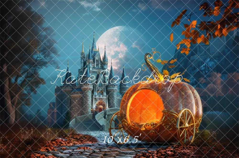 Kate Halloween Château Carrosse de citrouille Toile de fond conçue par Mini MakeBelieve - Kate Backdrop FR