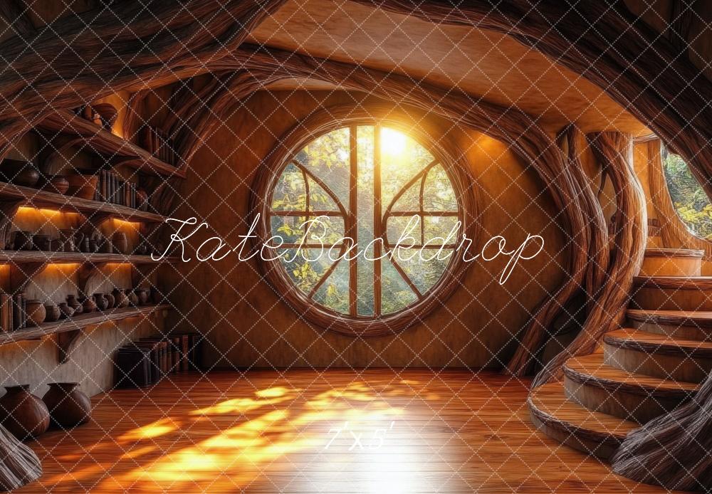 Kate Fantastique Maison du Hobbit Intérieur Toile de fond conçue par Mini MakeBelieve - Kate Backdrop FR