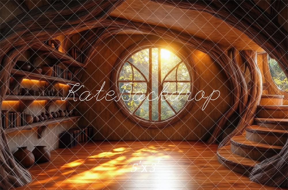 Kate Fantastique Maison du Hobbit Intérieur Toile de fond conçue par Mini MakeBelieve - Kate Backdrop FR