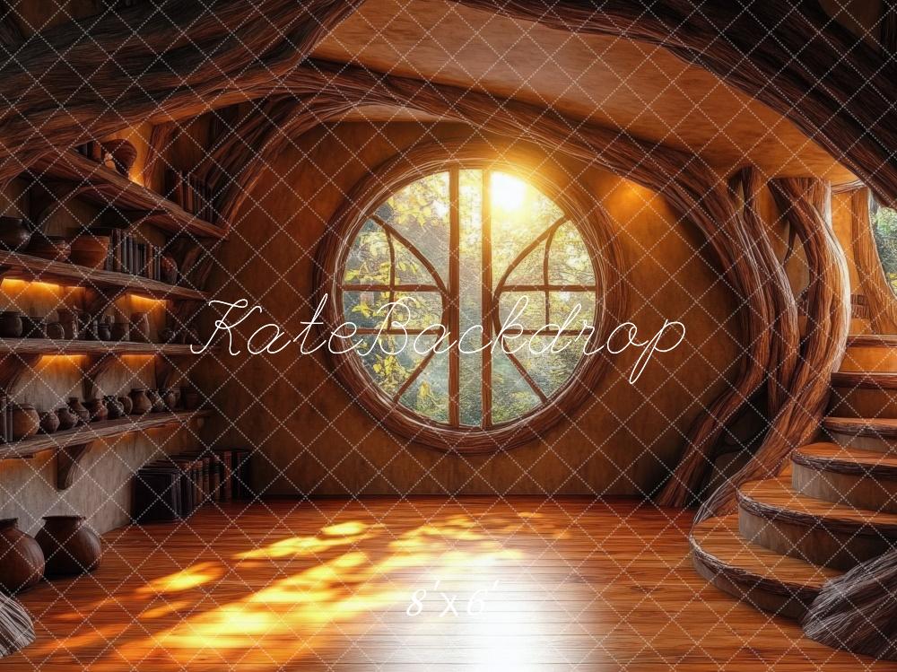 Kate Fantastique Maison du Hobbit Intérieur Toile de fond conçue par Mini MakeBelieve - Kate Backdrop FR