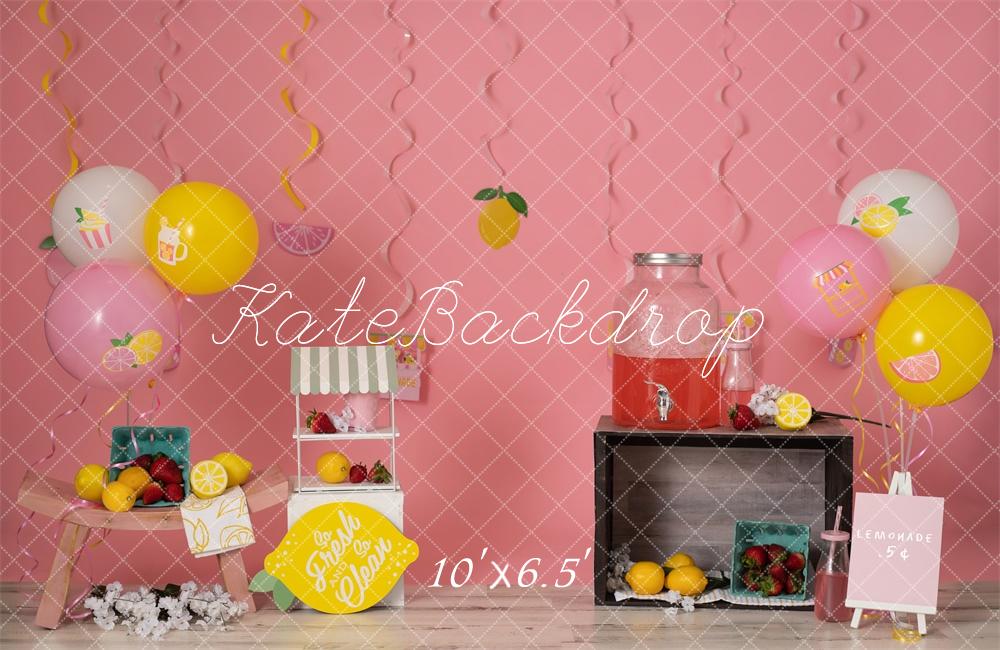 Kate Stand de limonade Rose Cake smash Toile de fond conçu par Erin Larkins - Kate Backdrop FR