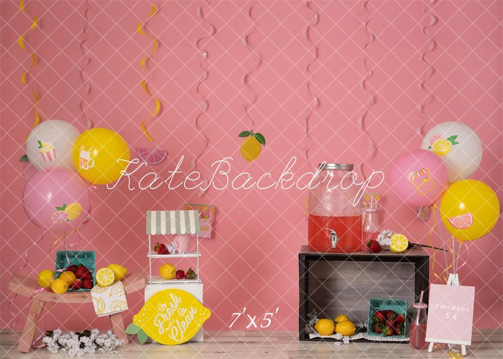 Kate Stand de limonade Rose Cake smash Toile de fond conçu par Erin Larkins - Kate Backdrop FR