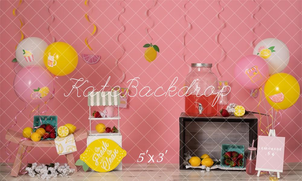 Kate Stand de limonade Rose Cake smash Toile de fond conçu par Erin Larkins - Kate Backdrop FR