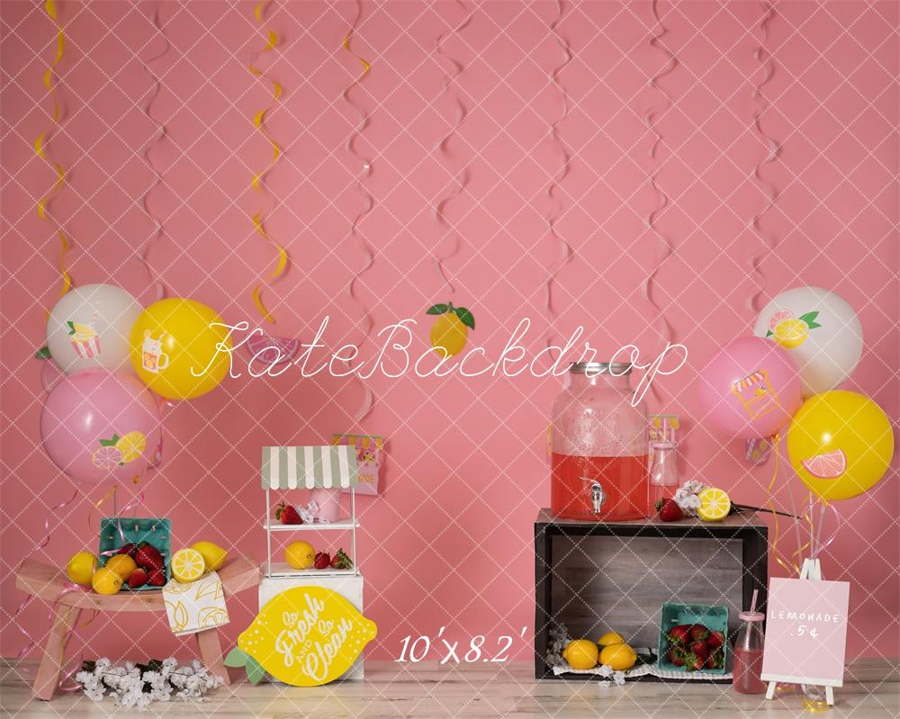 Kate Stand de limonade Rose Cake smash Toile de fond conçu par Erin Larkins - Kate Backdrop FR