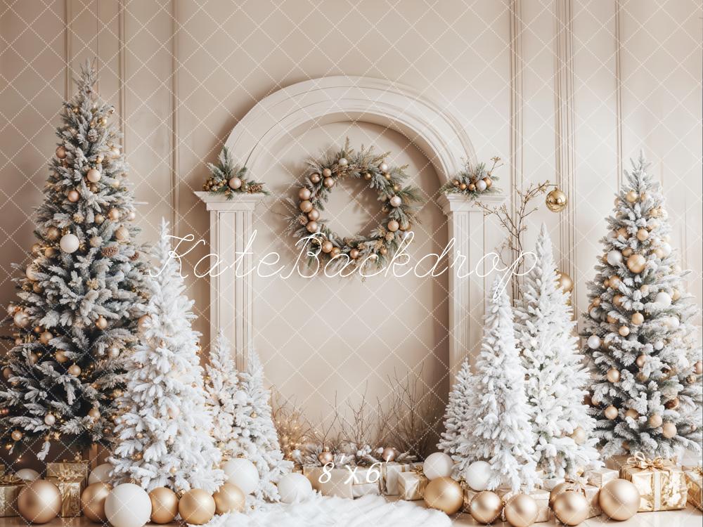 Kate Sapin de Noël Hiver Rétro Arche Décors Toile de fond conçue par Emetselch - Kate Backdrop FR