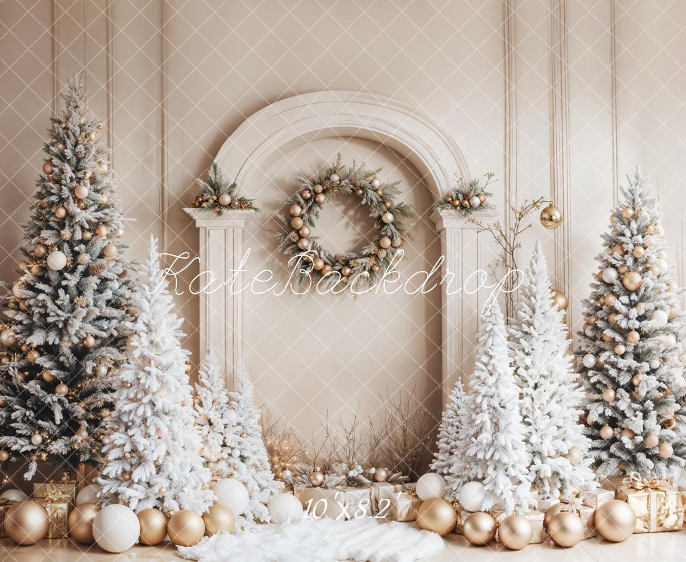 Kate Sapin de Noël Hiver Rétro Arche Décors Toile de fond conçue par Emetselch - Kate Backdrop FR