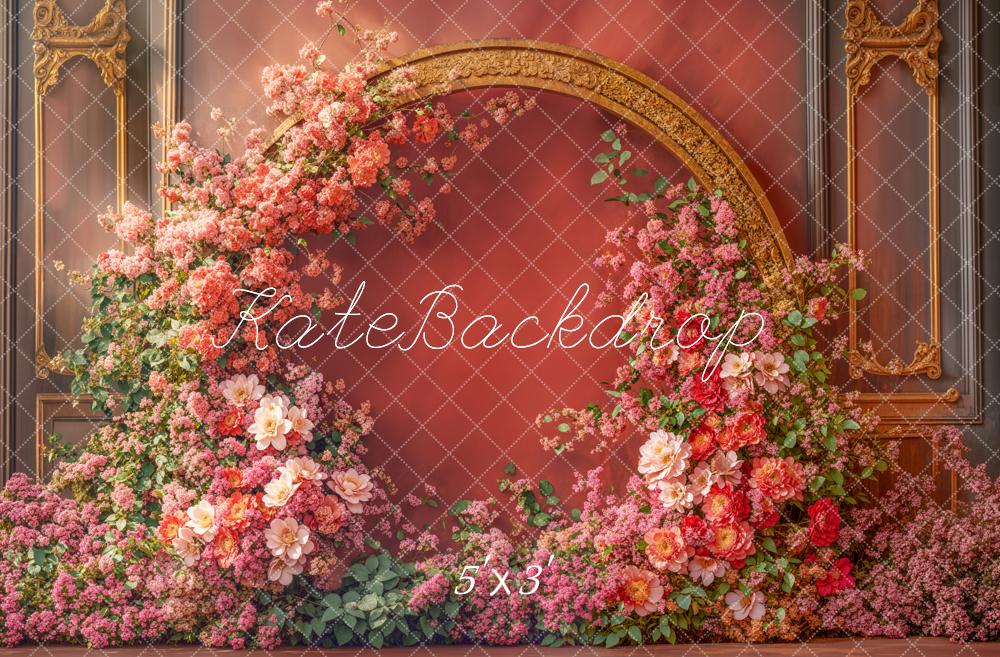 Kate Printemps Fleur Arche Élégant Rouge Toile de fond conçue par Emetselch - Kate Backdrop FR