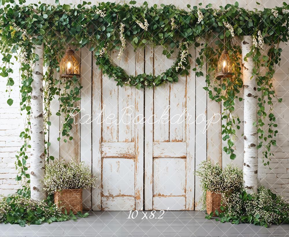 Kate Printemps Rustique Porte en bois Blanc Toile de fond conçue par Emetselch - Kate Backdrop FR