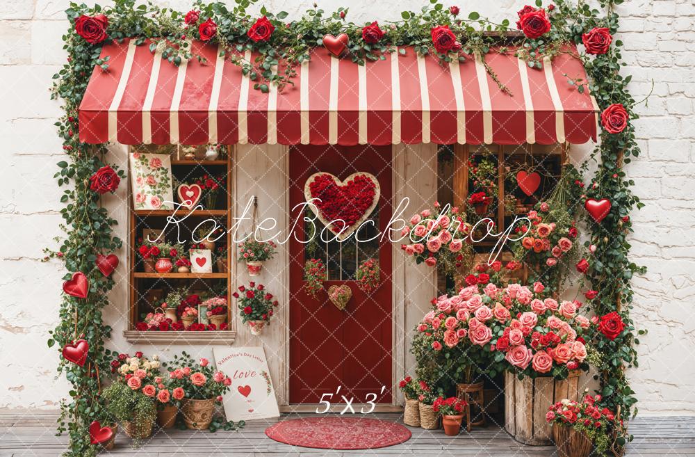 PROMO Kate Saint Valentin Boutique de fleurs Romantique Toile de fond conçue par Emetselch - Kate Backdrop FR