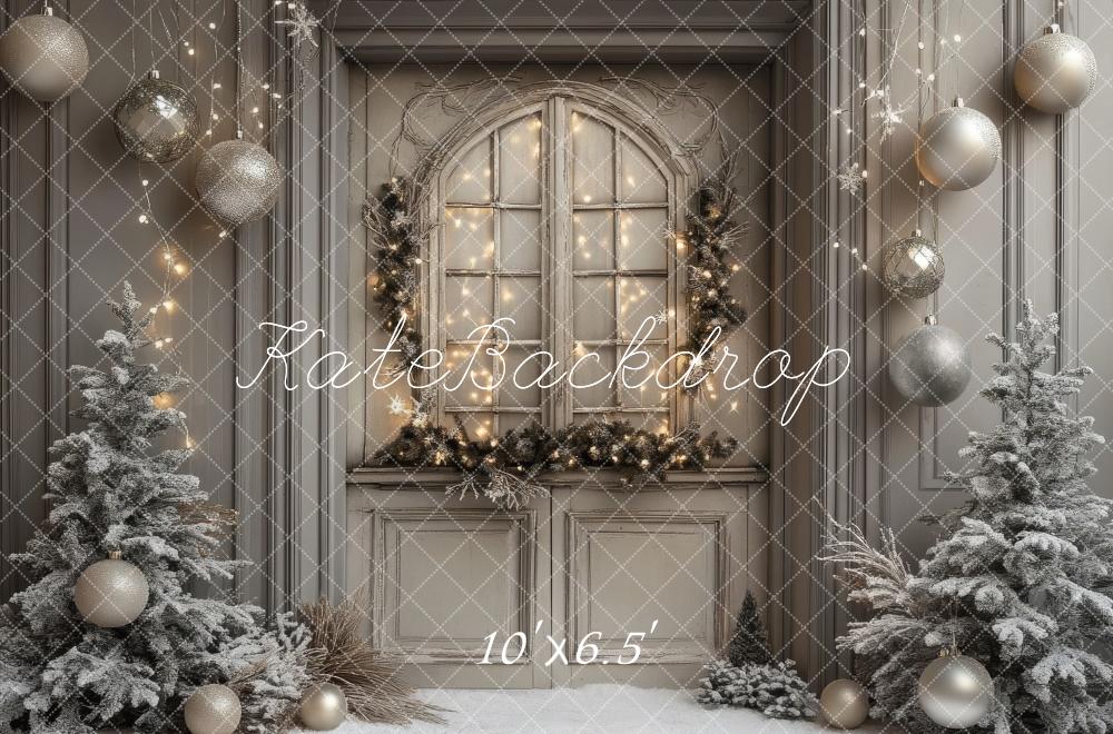 Kate Sapin de Noël Fenêtre Hiver Décors Toile de fond conçue par Lidia Redekopp - Kate Backdrop FR