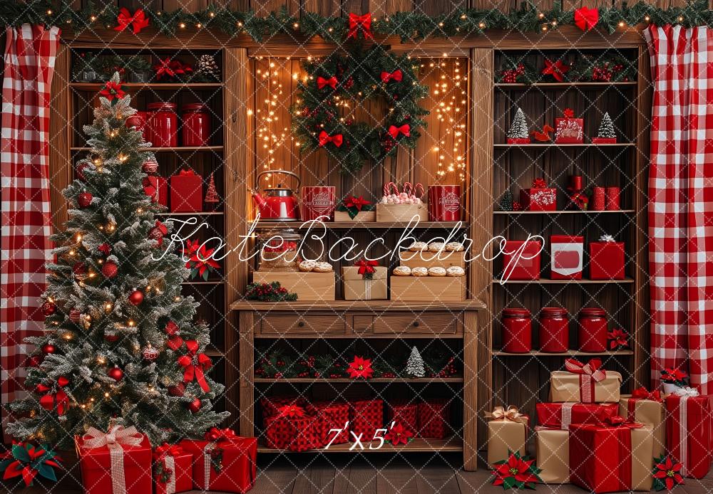 PROMO Kate Étagères Noël Cuisine Cadeaux Décoration Toile de fond conçue par Patty Robert - Kate Backdrop FR