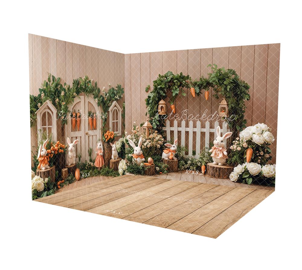 Kate Pâques Lapin Verdure Arche Bois Ensemble de chambre - Kate Backdrop FR