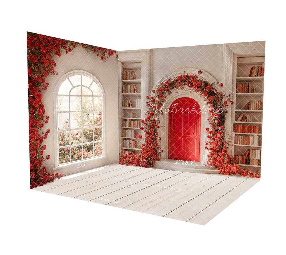 Kate Saint Valentin Arche Roses Bibliothèque Ensemble de chambre - Kate Backdrop FR