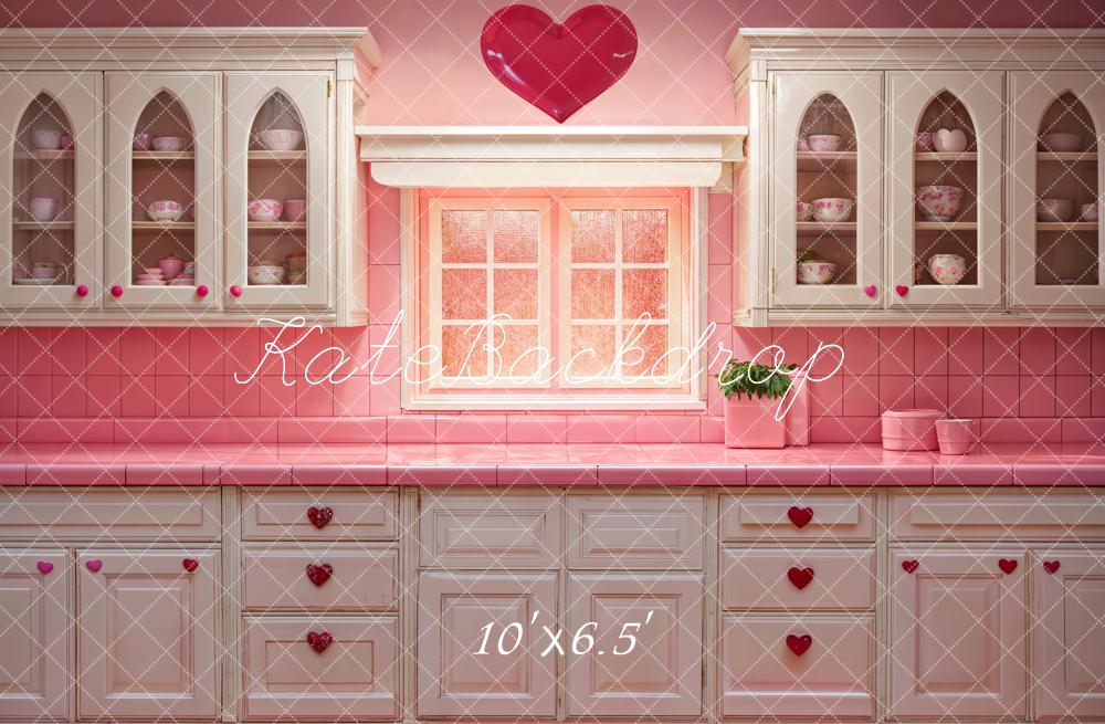 Kate Saint Valentin Barbie Rose Cuisine Toile de fond conçue par Emetselch - Kate Backdrop FR